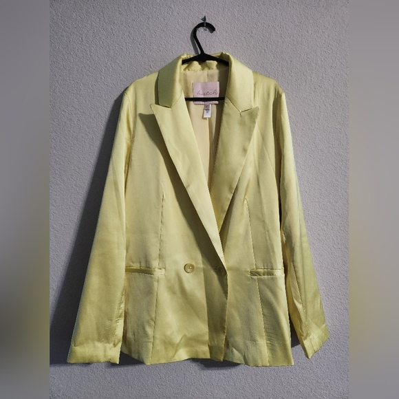Hutch Anthropologie Satin Blazer in Charteuse size XS - Picture 5 of 10